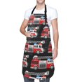 thumbnail image 1 of Kdxio Fire and Rescue Truck Apron with Pockets Adjustable Kitchen Aprons for Men Women Waterproof Aprons for Cooking,Drawing,Crafting, Baking Household Cleaning, 1 of 8