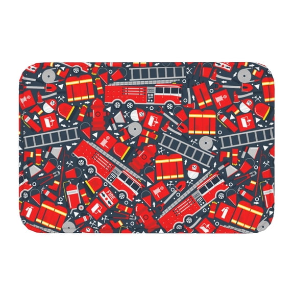 Kdxio Fire Sign,16" x 24", Non-Slip Front Door Mats,Outdoor Welcome Mat Washable