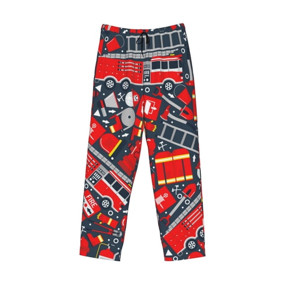 Kdxio Fire Sign Print Men's Sleep Pajama Pant Lounge Pants with Pockets