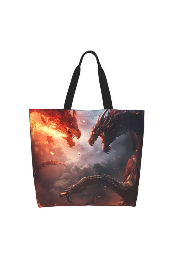 Fire Sky Dragon Casual Tote Bags Women Big Capacity Shoulder Bag for Women Travel Shoulder Bags Handbags