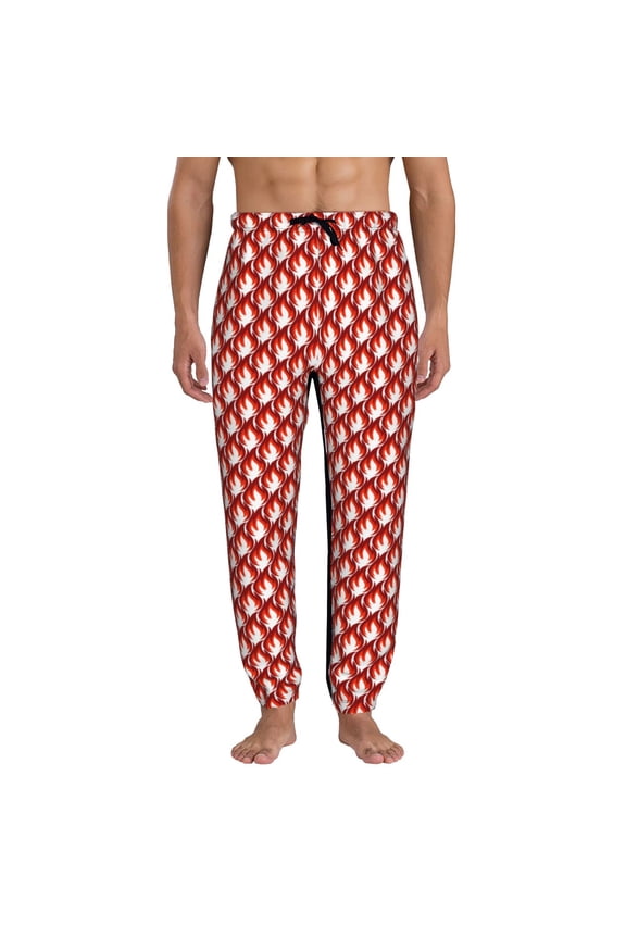 Fire Symbols Pattern Joggers,Sweatpants for Men with Pockets-Medium