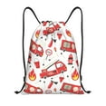 thumbnail image 1 of Kdxio Fire Truck Print Drawstring Backpack Bag,Waterproof Draw String Back Sack, Gym Drawstring Bags Swim Bag For Unisex, 1 of 9