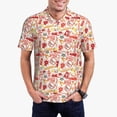 thumbnail image 1 of Kdxio Firefighter Icons Print Men's Short Sleeve Polo Shirt,Midweight Men's Shirt, 1 of 6
