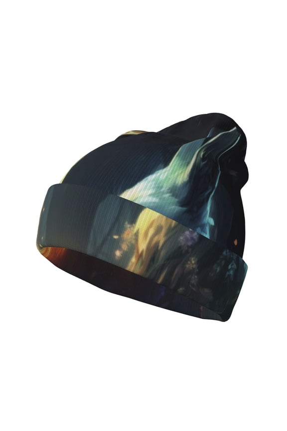 Firefly Forest Fox Winter Beanie for Men Women Beanie Knit Hat Cuffed Cap Beanie Knit Chunky Snow Cap