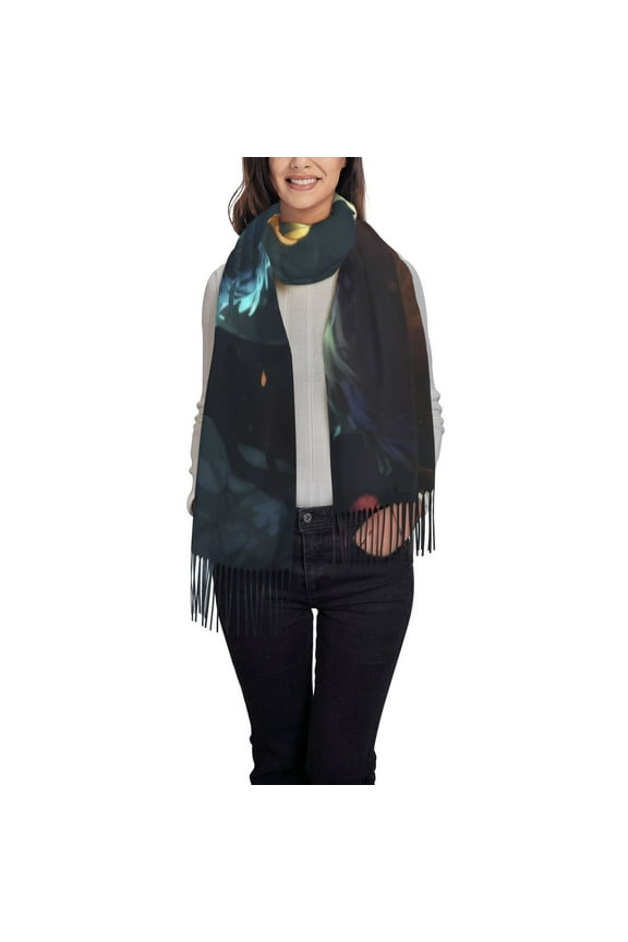 Firefly Forest Fox Women's Scarf Womens Winter Scarf, Fashion Scarfs for Women, Shawls and Wraps, Long Blanket Scarf