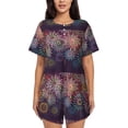 thumbnail image 1 of Kdxio Fireworks2 Print Pajamas Sets for Women Short-Sleeved Pjs with Lounge Shorts Two Piece Sleepwear S-4XL, 1 of 5