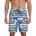 thumbnail image 1 of Kdxio Fish And Shark Print Mens Sleep Shorts Bottoms Soft Comfy Pajama Wear Pants with Drawstring Pockets, 1 of 5