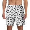 thumbnail image 1 of Kdxio Fish Bone Print Men's Swim Trunks with Compression Liner 7 Inch Inseam Quick Dry Swim Shorts, 1 of 5