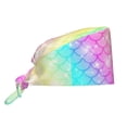 thumbnail image 1 of Kdxio Fish Scale Pattern Turban Hat for Women Men Comfortable Adjustable Cleaning Working Cap with Sweatband, 1 of 8