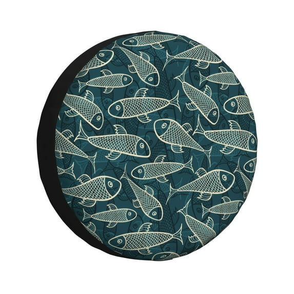 Kdxio Fish Style for Tire Cover Wheel Protectors Tyre Covers Weatherproof Wheel Covers Universal Fit for Trailer Rv SUV Truck Camper Travel Trailers 15 inch