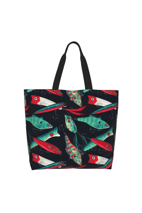 Fishing Lure Casual Tote Bags Women Big Capacity Shoulder Bag for Women Travel Shoulder Bags Handbags