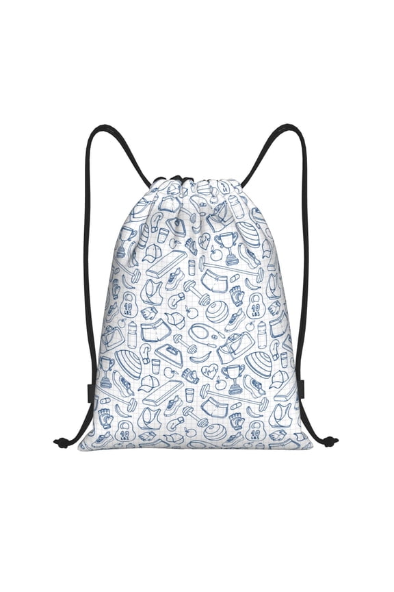 Fitness Guru Print Drawstring Backpack Bag,Waterproof Draw String Back Sack, Gym Drawstring Bags Swim Bag For Unisex
