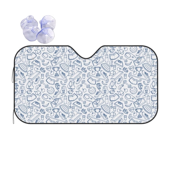 Kdxio Fitness Guru Print Front Windshield Sun Shade,Folding Auto Sunshade for Car Truck SUV-Small