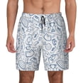 thumbnail image 1 of Kdxio Fitness Guru Print Men's Swim Trunks with Compression Liner 7 Inch Inseam Quick Dry Swim Shorts, 1 of 7