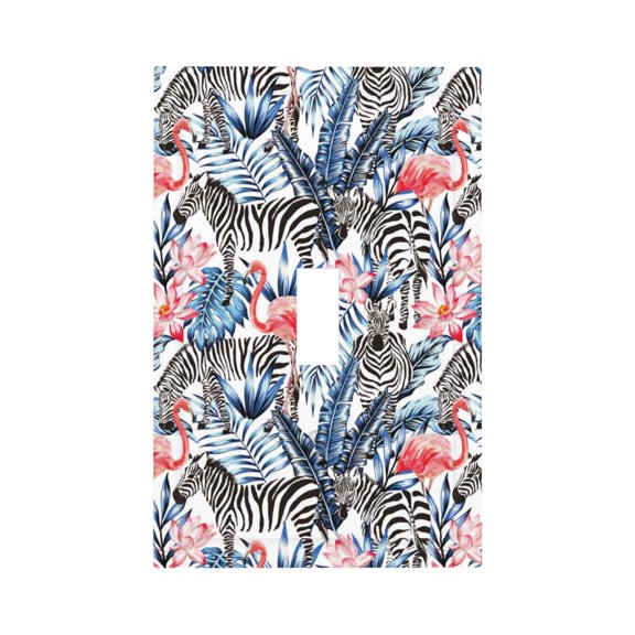 Kdxio Flamingo And Zebra Decorator Light Switch or Receptacle Outlet Wall Plate Decorator Wall Plate Child Safe Outlet Cover-Style T