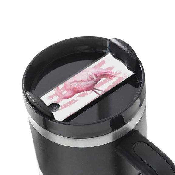 Kdxio Flamingo Name Plate Compatible Stanley Cups Name Tag Acrylic Nameplate Tumbler Lid Topper for Cup Accessories