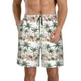 thumbnail image 1 of Kdxio Flamingo Palm Trees Pattern Mens Casual Shorts - Drawstring Summer Beach Sports Shorts for Men, 1 of 9