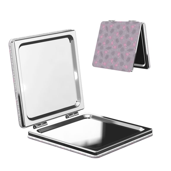 Kdxio Flamingo Pocket Mirror, 1X/2X Travel Makeup Mirror 2-Sided Folding Small Mirror Portable Double-Sided Magnifying Cosmetic Mirror for Gift-Square
