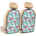 thumbnail image 1 of Kdxio Flamingo Print 2 Pack Car Kick Mat Seat Cover Back Protector Mat with Pockets for Organizer Backseat Protector and Storage Anti Kick Pad for Vehicles, 1 of 1