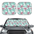 thumbnail image 1 of Kdxio Flamingo Print 2-Piece Sun Shade Front Windshield - Foldable Car Front Window Sunshades for Most Sedans SUV Truck, 1 of 6