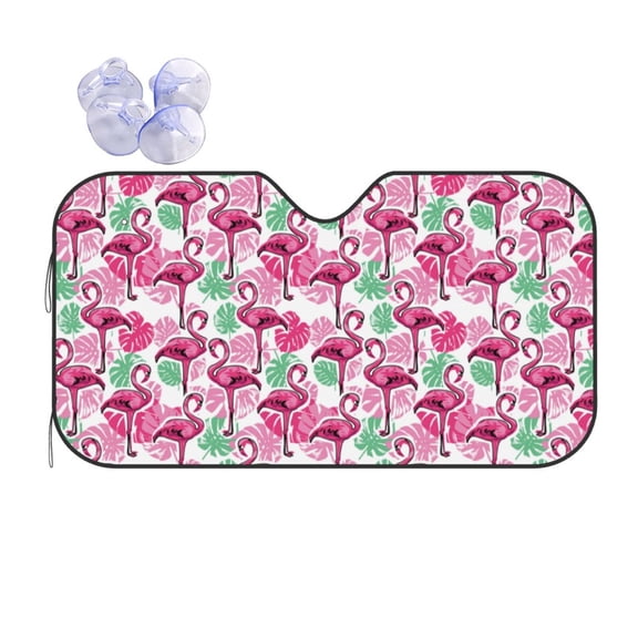 Kdxio Flamingo Print Front Windshield Sun Shade,Folding Auto Sunshade for Car Truck SUV-Small