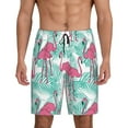 thumbnail image 1 of Kdxio Flamingo Print Mens Sleep Shorts Bottoms Soft Comfy Pajama Wear Pants with Drawstring Pockets, 1 of 7