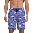thumbnail image 1 of Kdxio Flamingo Print Mens Sleep Shorts Bottoms Soft Comfy Pajama Wear Pants with Drawstring Pockets, 1 of 7