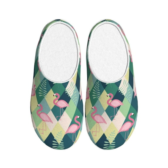 Kdxio Flamingo Women's Men's Slippers Plush Slip-On House Slipper for Winter Indoor Soft Cushion Non-slip Fluffy Slides Slippers-35/36