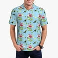 thumbnail image 1 of Kdxio Flamingos And Tropical Plants Print Men's Short Sleeve Polo Shirt,Midweight Men's Shirt-Small, 1 of 5