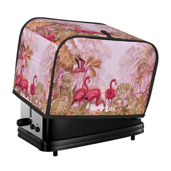 Kdxio Flamingos In The Tropical Forest Print Toaster Cover Bread Machine Cover Fits for Most Standard 2 Slice Toasters,Keep Toaster Free From Dust And Fingerprint Oven Dustproof Cover