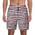 thumbnail image 1 of Kdxio Flamingos Print Men'S Swim Trunks With Compression Liner 7 Inch Inseam Quick Dry Swim Shorts, 1 of 7