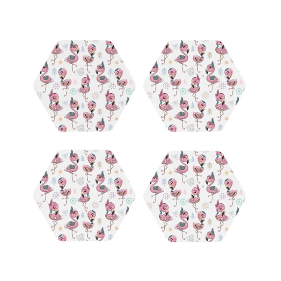 Kdxio Flamingos Tribal Funny Coasters,4 Pcs Leather Coasters,Housewarming Gifts,Protect Furniture from Water Marks Scratch and Damage