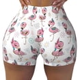 thumbnail image 1 of Kdxio Flamingos Tribal Print Workout Shorts for Women Seamless Soft Smooth Gym Yoga Scrunch Active Shorts, 1 of 5