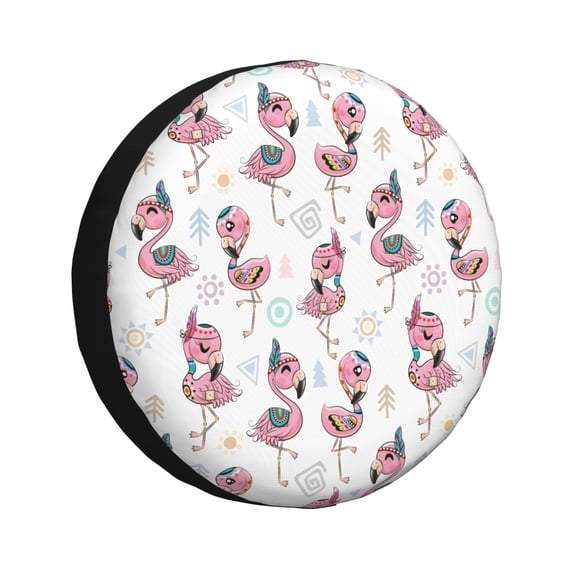 Kdxio Flamingos Tribal for Tire Cover Wheel Protectors Tyre Covers Weatherproof Wheel Covers Universal Fit for Trailer Rv SUV Truck Camper Travel Trailers 17 inch