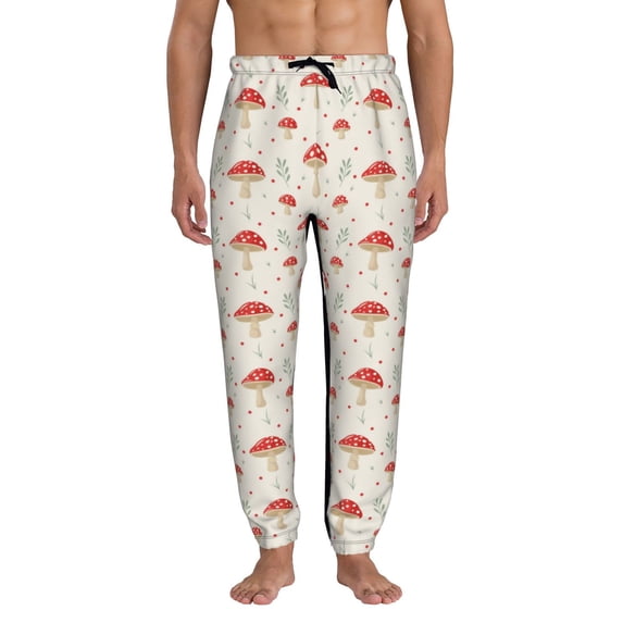 Kdxio Flat Mushrooms Pattern Joggers,Sweatpants for Men with Pockets-Large