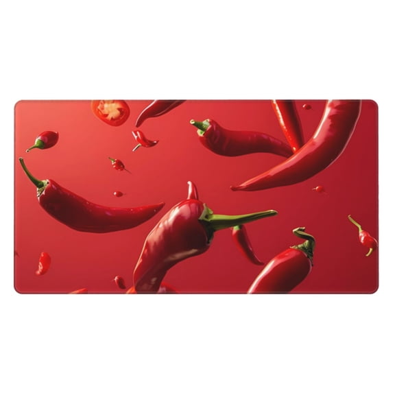 Kdxio Floating Red Chili Peppers Print Large Gaming Mouse Pad,Non-Slip Base,Water Resist Keyboard Pad for Gamer,Office & Home,29.5 x 15.8 in
