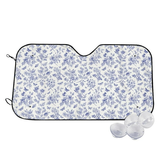 Kdxio Floral Butterfly Print Windshield Sun Shade,UV Rays and Sun Heat Protection,Sunshade for Car Windshield,Car Shade Front Windshield - Small