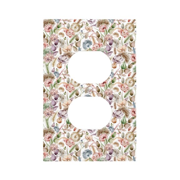 Kdxio Floral Decorator Light Switch or Receptacle Outlet Wall Plate Decorator Wall Plate Child Safe Outlet Cover-Style S