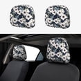 thumbnail image 1 of Kdxio Floral Flowers Blue Pattern Print 2 Piece Car Head Rest Covers Set Auto Front/Rear Seats Headrest Cover Universal Fit Most Cars,Sedan, SUV, 1 of 9