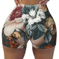 thumbnail image 1 of Kdxio Floral Head Dreamscape Print Workout Shorts for Women Seamless Soft Smooth Gym Yoga Scrunch Active Shorts, 1 of 5