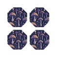 thumbnail image 1 of Kdxio Floral Hippie Mushrooms Funny Coasters,4 Pcs Leather Coasters,Housewarming Gifts,Protect Furniture From Water Marks Scratch And Damage, 1 of 1