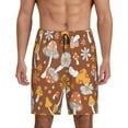thumbnail image 1 of Kdxio Floral Hippie Mushrooms Print Mens Sleep Shorts Bottoms Soft Comfy Pajama Wear Pants with Drawstring Pockets, 1 of 7