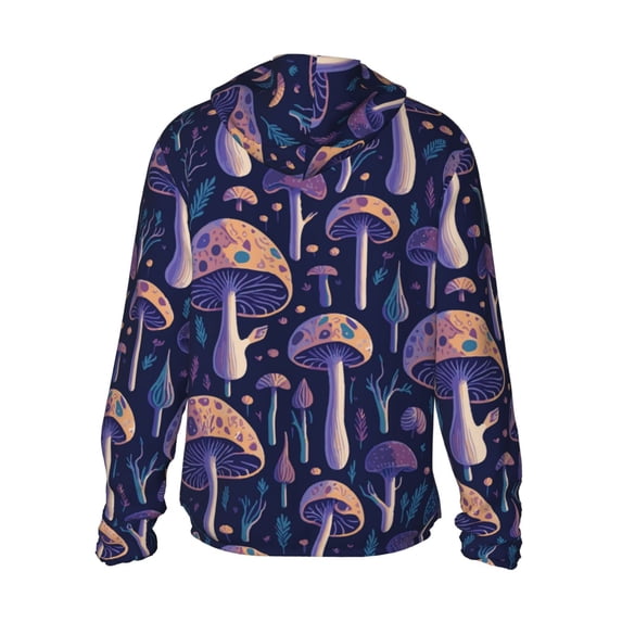 Kdxio Floral Hippie Mushrooms Print Women Men Sun Protection UPF 50+ Jackets Zip Up Long Sleeve Hoodie Hiking Lightweight with Pockets