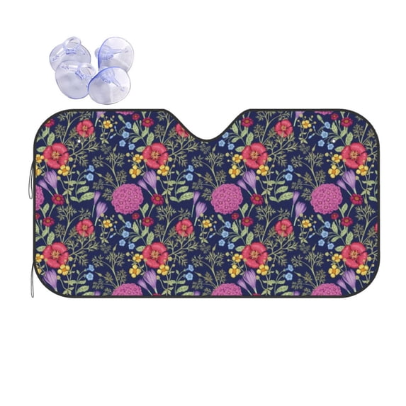 Kdxio Floral Print Front Windshield Sun Shade,Folding Auto Sunshade for Car Truck SUV-