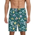 thumbnail image 1 of Kdxio Floral Print Mens Sleep Shorts Bottoms Soft Comfy Pajama Wear Pants with Drawstring Pockets, 1 of 7