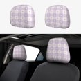 thumbnail image 1 of Kdxio Floral Purple Buffalo Plaid Pattern Print 2 Piece Car Head Rest Covers Set Auto Front/Rear Seats Headrest Cover Universal Fit Most Cars,Sedan, SUV, 1 of 9