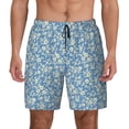 thumbnail image 1 of Kdxio Floral Retro Style Print Men's Swim Trunks with Compression Liner 7 Inch Inseam Quick Dry Swim Shorts, 1 of 7