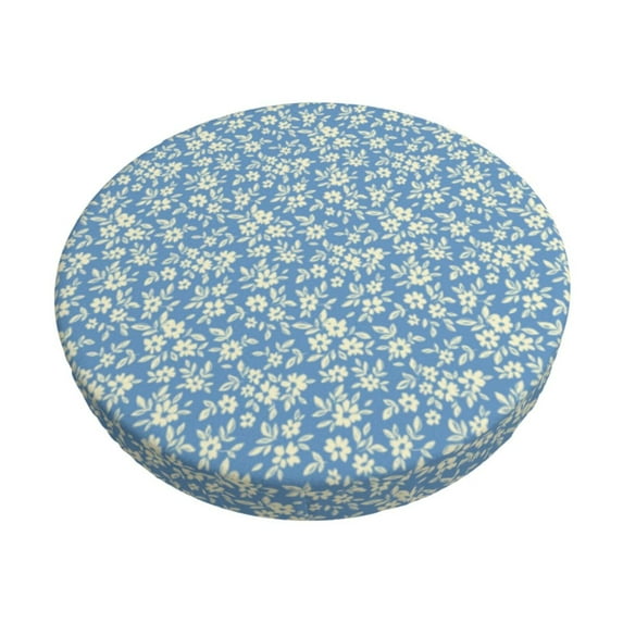 Kdxio Floral Retro Style Print Stool Covers Round,Stretch Round Bar Stool Covers Washable Bar Stool Cushion Slipcover for 12-15 Inch Chair