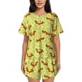 thumbnail image 1 of Kdxio Floral Squirrel Print Pajamas Sets for Women Short-Sleeved Pjs with Lounge Shorts Two Piece Sleepwear S-4XL, 1 of 9