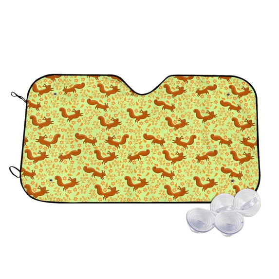 Kdxio Floral Squirrel Print Windshield Sun Shade,UV Rays and Sun Heat Protection,Sunshade for Car Windshield,Car Shade Front Windshield - Small